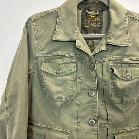 Lucky Brand Women's Military Utility Jacket Medium Olive Green - Picture 4 of 11
